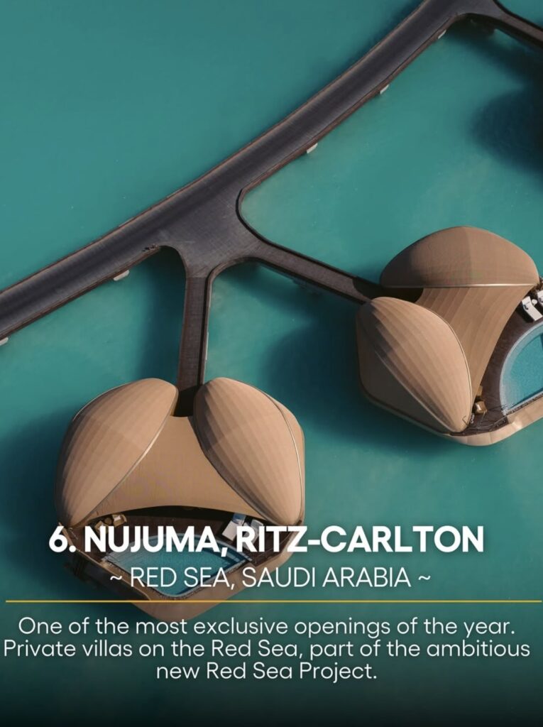Greece Leads Global List of Best New Beach Hotels for 2025 Nujuma Ritz Carlton Read Sea Saudi Arabia